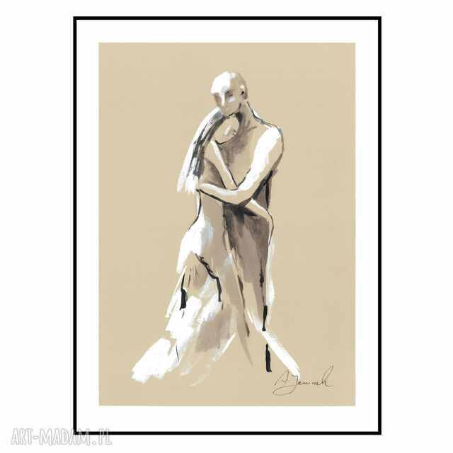 "Jestem" praca malowana ręcznie 21cm x 30 cm