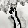 ART Krystyna Siwek czarno biała grafika 40x50 cm wykonana ręcznie 3613506 duża abstrakcja do salonu