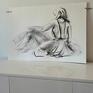 Szkic - 100x70 - węglem kobieta kobiece obrazy kobiet