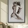 Lovers - 50x70 - zmysłowy mężczyzna obraz kobieta szkic
