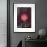 Grafika w ramie Czerwony księżyc 30x40 - skandynawskie artystyczne