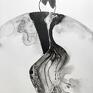 ART Krystyna Siwek nowoczesne obrazy obraz do salonu malowane ręcznie tuszem na naturalnie białym papierze akwarelowym grafika czarno biała
