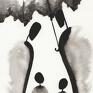 ART Krystyna Siwek grafika czarno biała obraz ręcznie malowany zestaw 3 30x40 cm wykonanych, nowoczesny abstrakcja