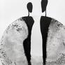 ART Krystyna Siwek obraz do malowany ręcznie tuszem na naturalnie białym papierze akwarelowym grafika czarno biała abstrakcja do salonu