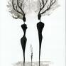 ART Krystyna Siwek intrygujące obrazy ręcznie malowane grafika A4, minimalizm, abstrakcja czarno biała do sypialni