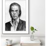 Nick cave - seria ikony (a3) portret ołówek muzyka