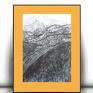 annasko nowoczesne obrazy ręcznie wykonany, czarno biały, oryginalny szkic z górskim góry pejzaż