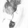 Malowana ręcznie grafika w szarościach pocałunek 14, format A3, elegancki obrazy czarno biale szare