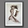 Lovers - 50x70 - zmysłowy obraz kobieta szkic kochankowie