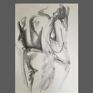Galeria Alina Louka niekonwencjonalne kobieta lovers - 100x70 czarno biały szkic miłość obraz