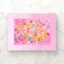 annasko malowany ręcznie abstrakcja różowa, dekoracja na ścianę, wystrój wnętrza