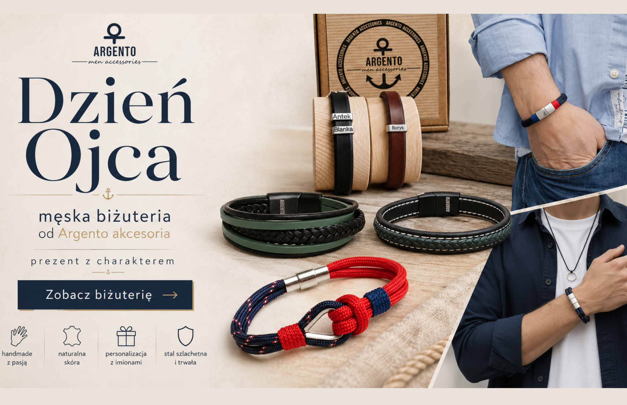 biżuteria autorska męska na dzień ojca