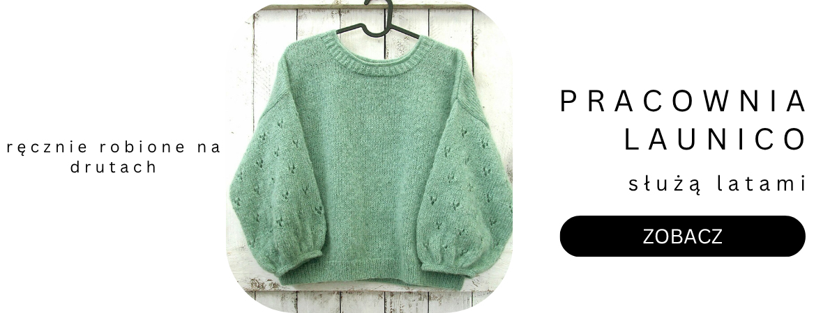 swetry robione na drutach