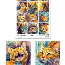 Kalendarz 2026 Koty Rudolf i Luna 15x21 cm - 12 luźnych grafik