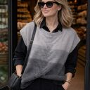 Kamizelka w odcieniach szarości, moherowy bezrękawnik