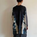Kamizelka z wełny merino czerń ecru - oversize handmade