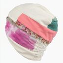 Turban boho z koronką, szyty z różnych materiałów - unikalny egzemplarz