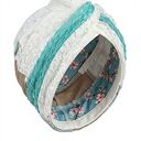 Turban boho z koronką, szyty z różnych materiałów - unikalny egzemplarz
