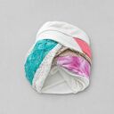 Turban boho z koronką, szyty z różnych materiałów - unikalny egzemplarz