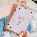 Delikatny karnet miłosny 'My' - kartka walentynkowa na rocznicę A6