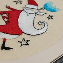 Ręcznie haftowana kartka z Mikołajem