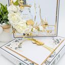 Ręcznie robiona kartka ślubna 14x14 cm w ozdobnym pudełku