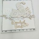 Elegancka kartka świąteczna z drewnianym skrzatem - handmade
