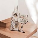 Kartka urodzinowa, butelka wina z kieliszkiem, w pudełku z okienkiem