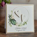 Elegancka kartka ślubna handmade - personalizowana z kopertą, w38