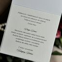 Elegancka kartka ślubna WE 21a 14x14 z ozdobną kopertą