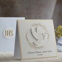 Kartka na komunię z ozdobną kopertą, wzór 94 - personalizowana Linia Gold
