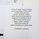 Pamiątka chrztu świętego w pudełku 14x14 cm - kartka ręcznie robiona z aniołkiem