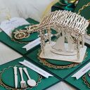 Kartka-pudełko na ślub - butelkowa zieleń