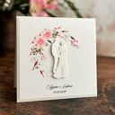 Elegancka kartka ślubna handmade WP17a z ozdobną kopertą