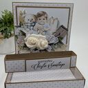 Pamiątka Chrztu Świętego dla chłopca - kartka handmade 3D w pudełku 14x14
