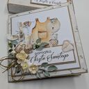 Ręcznie robiona kartka pamiątka chrztu w stylu scrapbooking