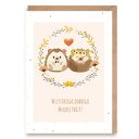 Kartka ślubna A6 Jeżyki Wszystkiego dobrego młodej parze