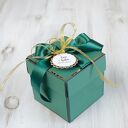 Kartka - pudełko na ślub - butelkowa zieleń