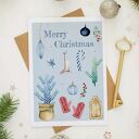 Kartka bożonarodzeniowa Merry Christmas Niebieska