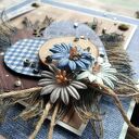 Kartka męska jeans-country na urodziny i jubileusz - 14x14 z kopertą