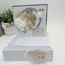 Kartka ślubna w pudełku - ręcznie robiona, elegancka