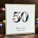 Ręcznie Robiona Personalizowana Kartka na 50 Urodziny dla Niego - BE HAPPY
