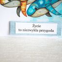 Kartka i koperta z wielorybkami - „Życie to wspaniała przygoda”