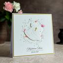 Personalizowana kartka na chrzest w ozdobnej kopercie 14x14 cm 73b