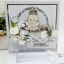 Pamiątka Chrztu Świętego w pudełku 14x14 cm - kartka ręcznie robiona