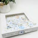 Pamiątka Chrztu Świętego w pudełku 14x14 cm - kartka ręcznie robiona z życzeniami