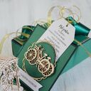 Kartka-pudełko na ślub - butelkowa zieleń