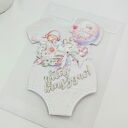 Kartka okolicznościowa „Witaj Kruszyno!” w kształcie body dla dziewczynki (scrapbooking)