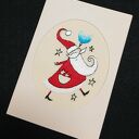 Ręcznie haftowana kartka z Mikołajem