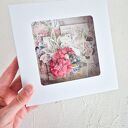 Delikatna kartka w stylu shabby chic - ręcznie robiona pamiątka